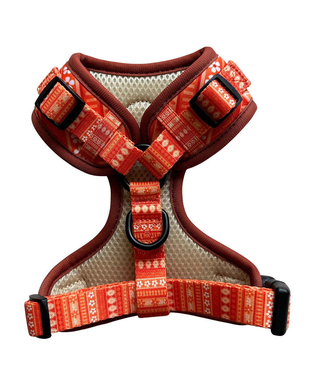 Orange Floral Harness