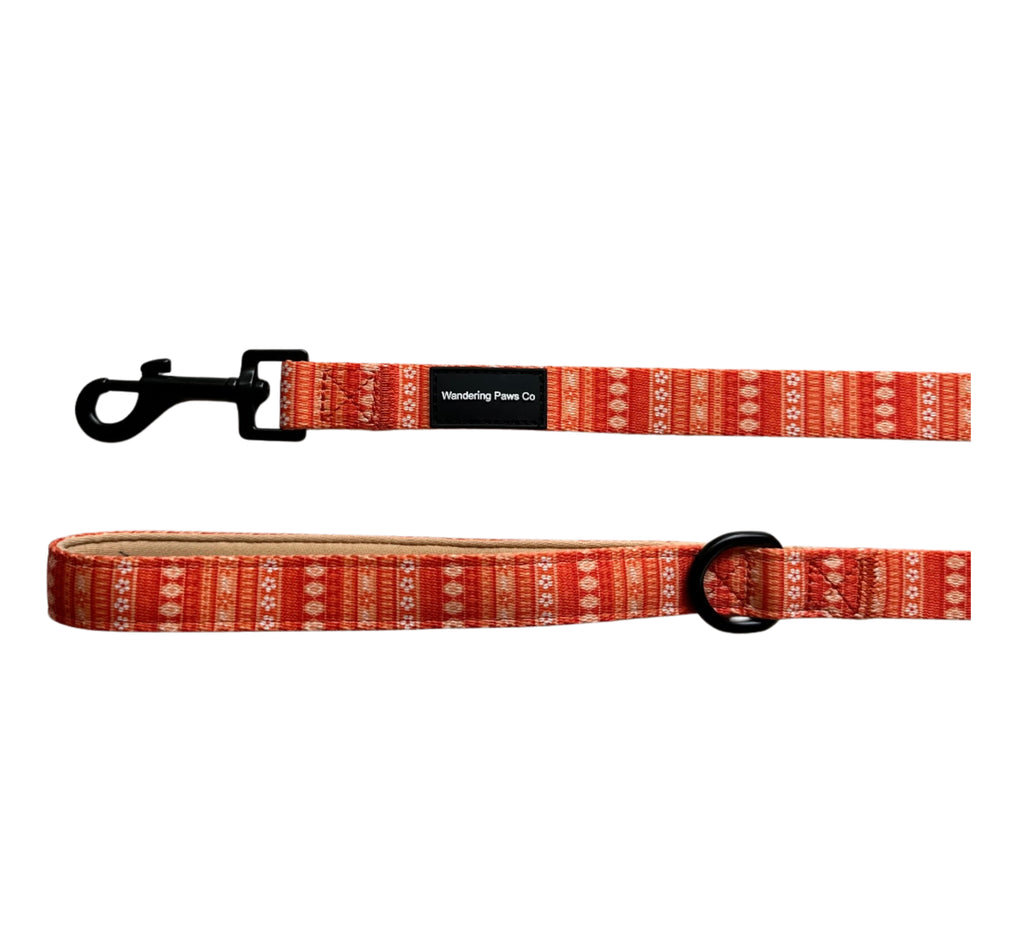 Orange Floral Leash