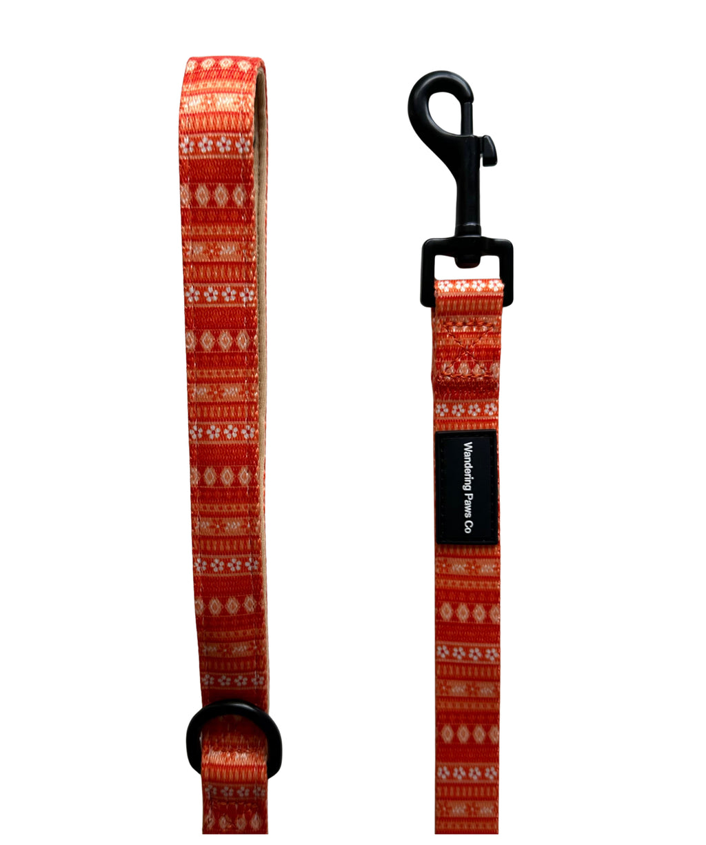 Orange Floral Leash